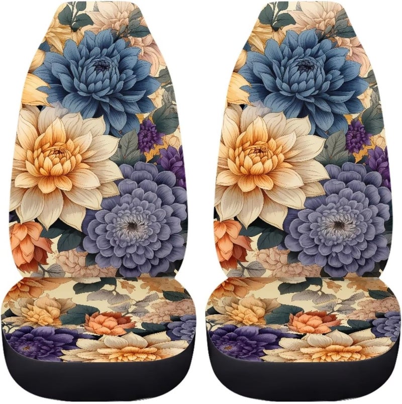 Howilath Boho Mandala Floral Car Seat Cover Anti-Slip Bucket Seat Covers High Back Set of 2 Universal Fit Interior Accessories for Men Women - Image 3